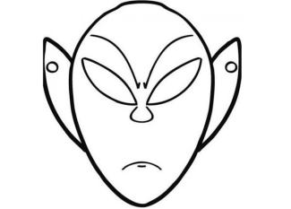 Dibujo de una careta de alien para colorear con los niños en Carnaval