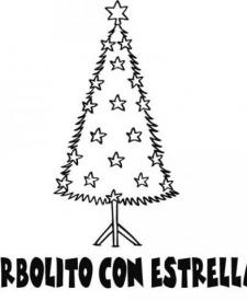 Árbol de Navidad decorado con estrellas. Dibujos para niños
