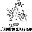 Dibujo de duendes decorando árbol de Navidad