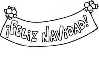 Cartel infantil de Feliz Navidad para colorear