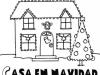 Dibujos de una casa adornada en Navidad para colorear