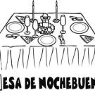 Dibujo de la mesa de Nochebuena para colorear. Dibujos de Navidad