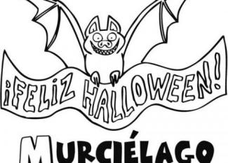 Dibujo con cartel de Halloween para pintar