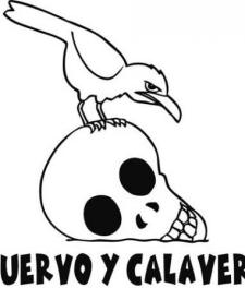 Imagen gratis de cuervo y calavera para colorear