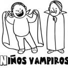 Dibujo de niños vampiros para pintar