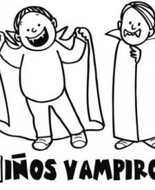 Dibujo de niños vampiros para pintar