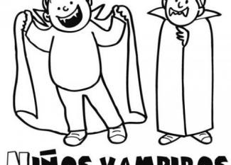 Dibujo de niños vampiros para pintar