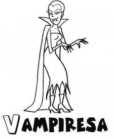 Vampiresa. Dibujo infantil de Halloween