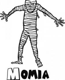 Momia para colorear. Dibujos de Halloween