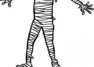Momia para colorear. Dibujos de Halloween