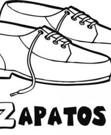 Dibujo para colorear de zapatos de cordones para los niños