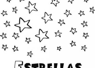 Dibujo gratuito de estrellas para pintar. Dibujos infantiles del espacio