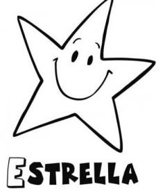 Dibujo gratis de una estrella sonriente. Dibujos del espacio para colorear