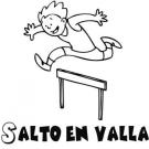 Dibujo de niño haciendo salto de vallas, imagen de deporte para pintar