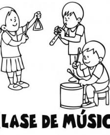 Dibujos gratis de clase de música para colorear con niños