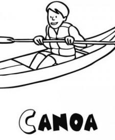 Dibujos de una canoa para colorear por los niños
