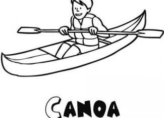 Dibujos de una canoa para colorear por los niños