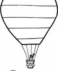 Dibujos gratis de un globo aerostático para imprimir y colorear