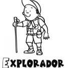 Dibujo de un explorador, imágenes infantiles de empleos