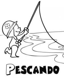 Niña pescando