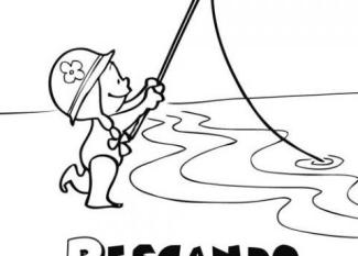 Niña pescando