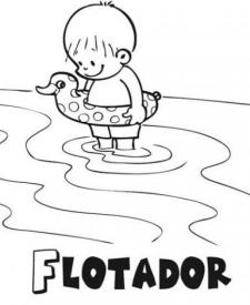 Niño con flotador