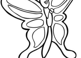 Dibujo de mariposa con las alas extendidas. Dibujos de animales