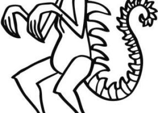 Imagen infantil de un alien para imprimir y pintar