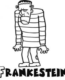 Dibujos de monstruos para niños. Frankenstein para pintar