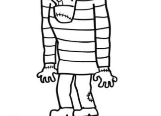Dibujos de monstruos para niños. Frankenstein para pintar