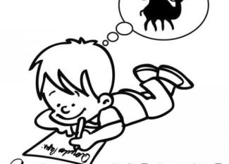 Niño escribiendo la carta de los Reyes Magos.