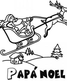 Trineo de Papá Noel. Dibujos para colorear gratis