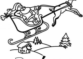 Trineo de Papá Noel. Dibujos para colorear gratis