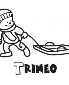 Trineo de nieve. Dibujo de Navidad para niños