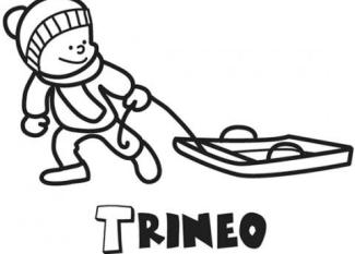 Trineo de nieve. Dibujo de Navidad para niños