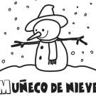 Dibujo infantil del muñeco de nieve de Navidad