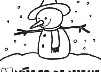 Dibujo infantil del muñeco de nieve de Navidad