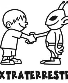 Niño y extraterrestre