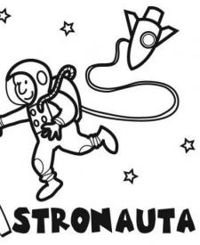 Dibujos de un astronauta explorando el espacio para colorear