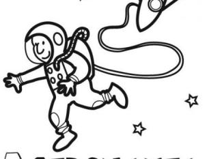 Dibujos de un astronauta explorando el espacio para colorear