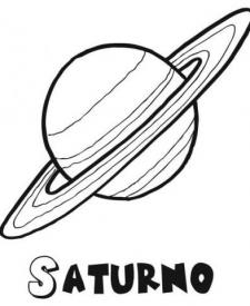 Dibujo de Saturno, imágenes de planetas y el espacio para colorear