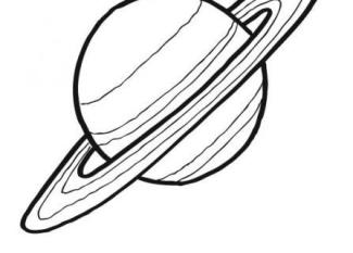 Dibujo de Saturno, imágenes de planetas y el espacio para colorear
