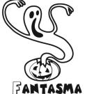 Dibujo de fantasma y calabaza para pintar en Halloween