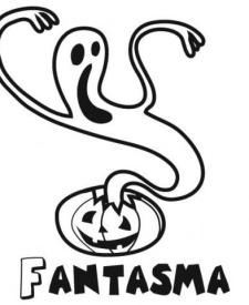 Dibujo de fantasma y calabaza para pintar en Halloween