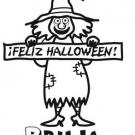 Dibujo de bruja en Halloween para imprimir y pintar