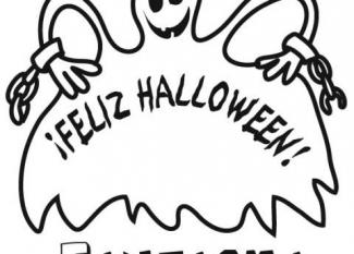 Dibujo infantil de fantasma en Halloween