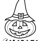 Imagen infantil de calabaza de Halloween con gorro