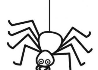 Dibujo para imprimir y colorear de una araña de Halloween