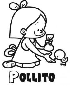 Niña con pollito