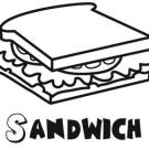 Sandwich para colorear, dibujos de alimentos para pintar con niños